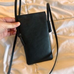 Madewell Black Leather Cell Phone Holder Bag